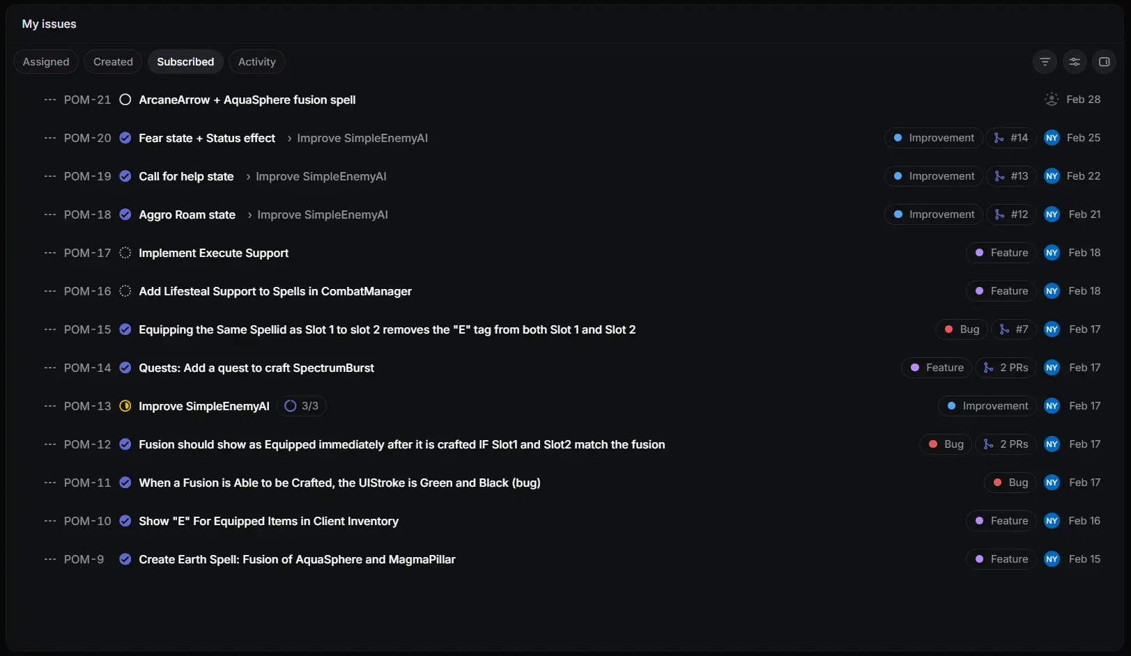 Photo of Linear task list, showcasing completed tasks.
